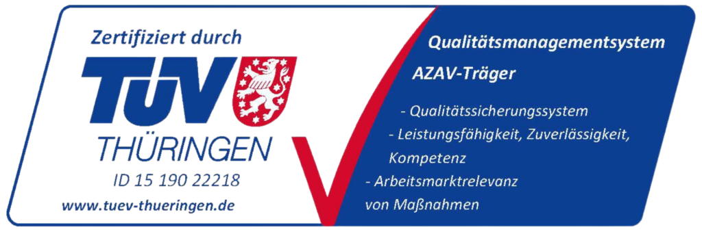 TÜV-Zertifikat AZAV für Next Level AVGS